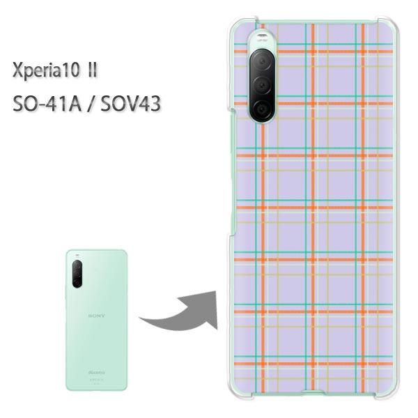 SOV43 �P�[�X SO-41A �J�o�[ Xperia10II �N���A �n�[�h�P�[�X �f�U�C�� �`�F�b�N(��)/so41a-pc-new0870