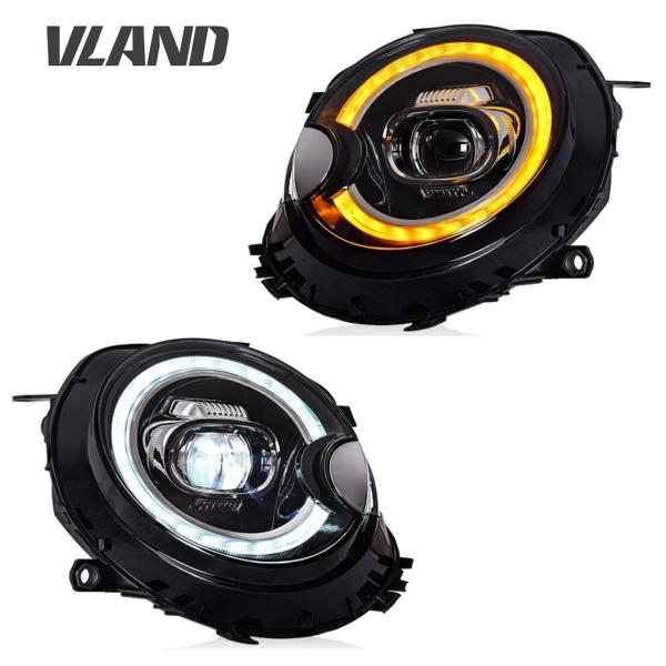 VLAND Eマーク付 ミニ MINI LEDヘッドライト R55R56R57R58R59 ユニオンジャック 前期後期 アニメーション機能搭載 流れるウィンカー