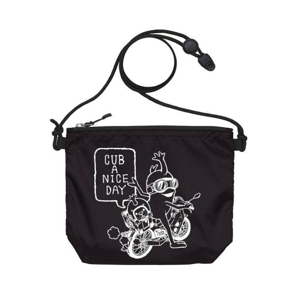カブトヌシ サコッシュ 黒 フリーサイズ 男女兼用 キッズ可 スタジオ黒木 コラボ クロスカブ ホンダ カブ HONDA 鞄 バイク乗り