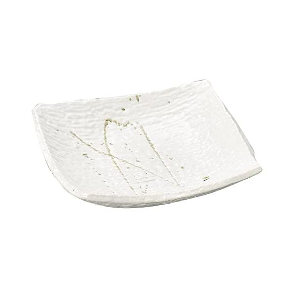 筆流し(白)角陶鉢 [21×20.5×5cm]