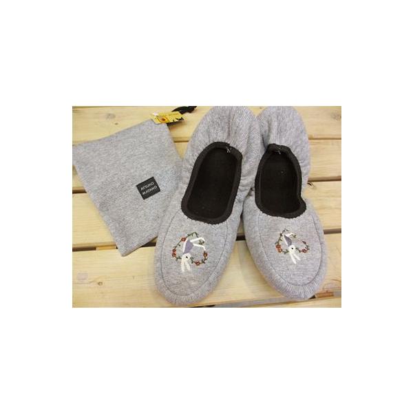 携帯スリッパ ATSUKO MATANO（マタノアツコ） ハートのうさぎ グレー
