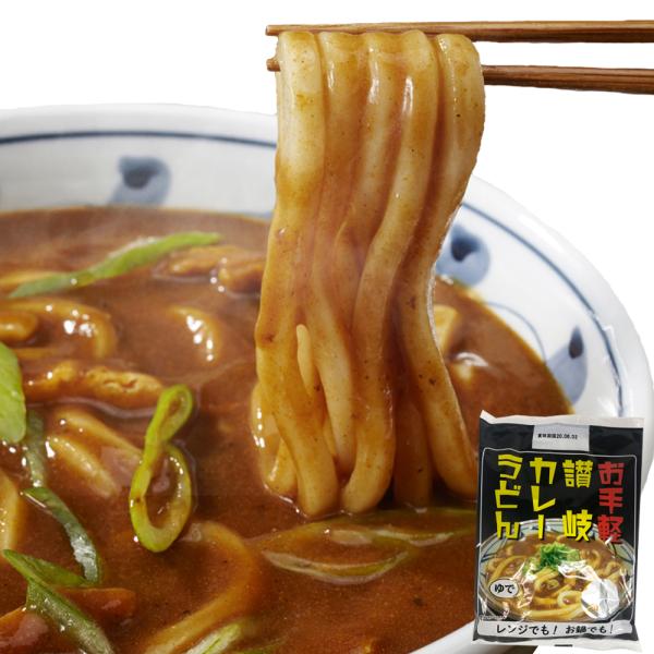 【ゆうパケット出荷】讃岐の製麺所が作る、レンジで簡単　辛すぎないスパイシーなカレーうどん4食(180g×4)
