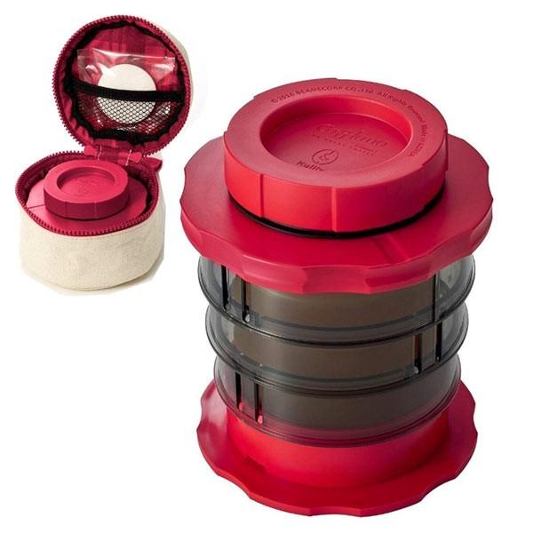 携帯用ドリッパーで知られる Cafflano カフラーノ（韓国製のブランド）とのコラボレーションで誕生した、カリタの丸ロシをセットでき、ドリップコーヒーの飲みやすさを再現した、新感覚コーヒープレス Kalita KOMPACT カリタ コン...