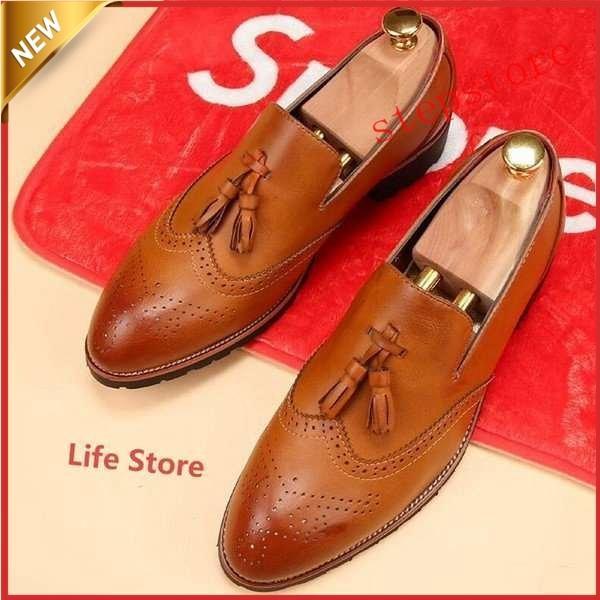 人気商品】ローファーシューズメンズビジネスシューズウイングチップ