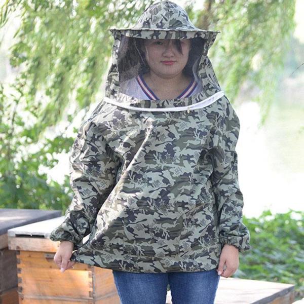 養蜂 防護服 作業服 作業着 通気 パーカー フェイスネット付 害虫駆除 虫よけ 防虫 農作業 草刈り　ガーデニング アウトドア 隙間なし日焼け対策