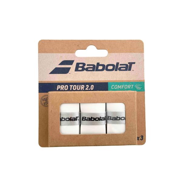 グリップテープ バボラ Babolat テニス プロツアー 2.0×3 3本入 653053  ホワイト