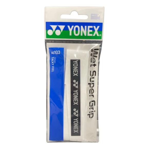 YONEX ヨネックス グリップテープ ウェットスーパーグリップ AC103 ホワイトウエット感に優れるロングセラーモデルです※画像上の色と実際の色とは異なる場合がございます製品素材：ポリウレタンサイズ：25×1200ｍｍ厚み：0.6ｍｍ【...