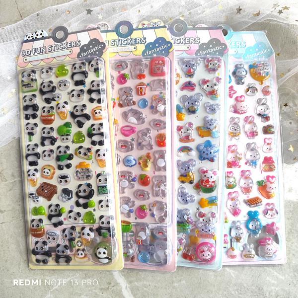 ぷくぷくドロップシール くま ぱんだ ねずみ うさぎ ぷっくりシール アニマルデザイン かわいい