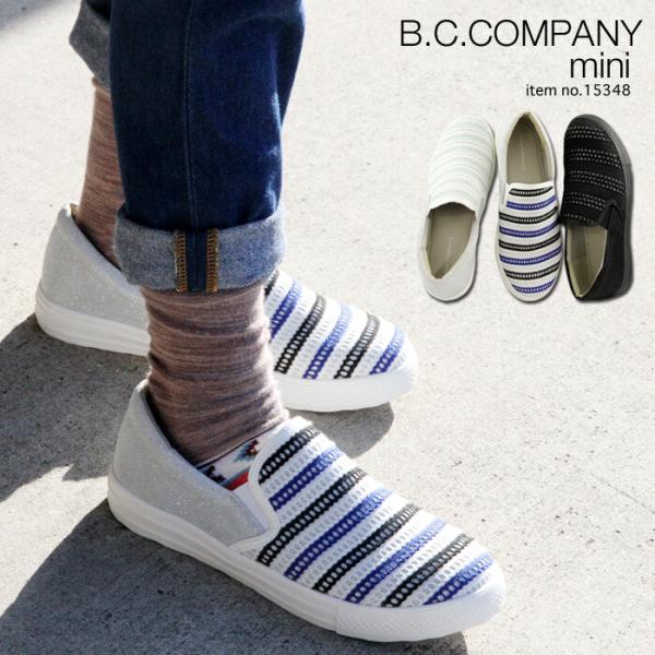 スリッポン レディース 軽量 おしゃれ スニーカー インソール ふわふわ B.C.COMPANY