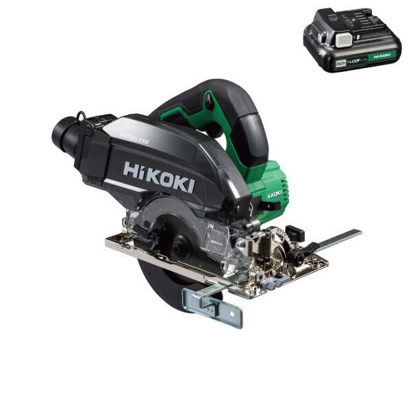 【電池がもう1つついてくる！】ハイコーキ[HiKOKI] 10.8V-4.0Ah 125ｍｍコードレス集じん丸のこ C1205DYA（2LSP)（緑・フルセット）