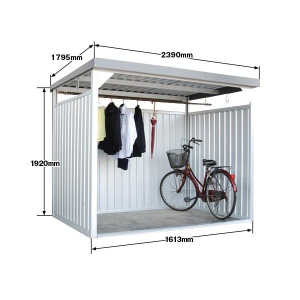 自転車小屋　ダイマツ多目的万能物置 DM-10壁面パネルショート型 幅2390×奥行1795×高さ1920mm 国内生産 自転車置き場 ダイマツ多目的万能物置 DM-10L型 サイクル