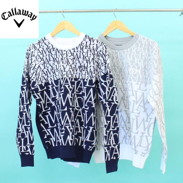 サイズ：LL CALLAWAY キャロウェイ  長袖ニットセーター  ホワイト系 [240101502247] ゴルフウェア メンズ ストスト CALLAWAY キャロウェイ 長袖ニットセーター ホワイト系 LL