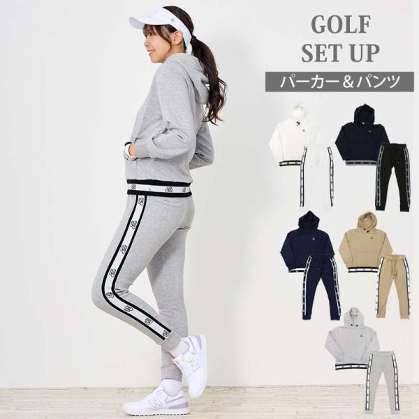 ゴルフウエアれディースセットアップ ゴルフウェア レディース 上下セットアップ gs GOLF スウェット