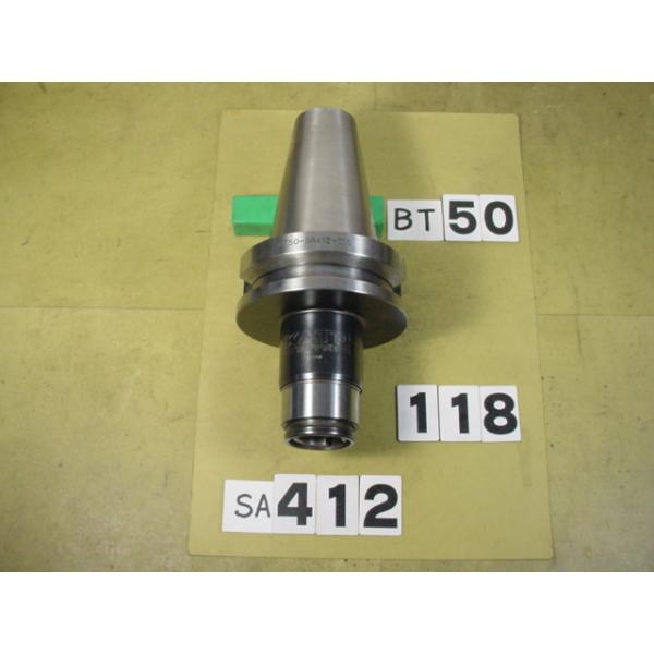 BT50番の　KATO製のタッパーの 中古品です。型式は　シャンク側BT50-SA412-IIIです。専用のTC412型コレットを交換することでM3からM16まで ガスタップでP1/8から3/8までのタップ加工で使用できます。写真現状有姿渡...