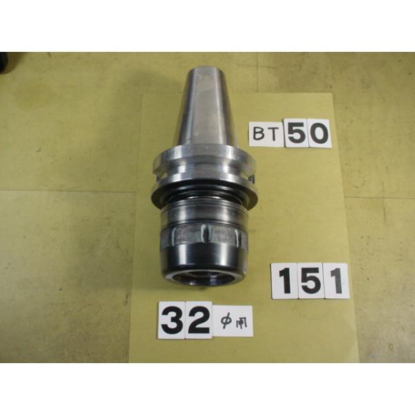 BT50番の　BIG製のミーリングチャックの 中古品です。型式は　シャンク側BT50-HMC32-105です。32Φシャンク　又は32Φストレートコレットで使用できます。写真現状有姿渡しでご入札ください。 BT50-151