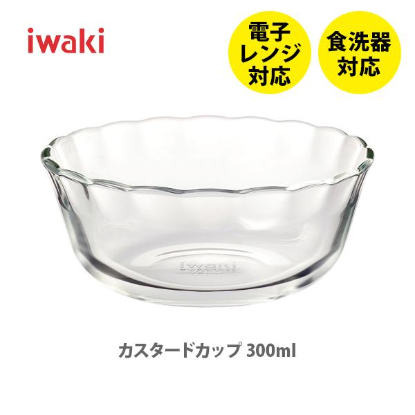 iwaki（イワキ） カスタードカップ 300ml BC464 耐熱ガラス 小皿