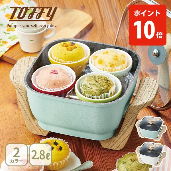 「煮る/焼く/蒸す/炒める/揚げる/炊く」の調理ができる、消費電力1000Wの高火力、1台6役の多機能電気鍋です。熱効率が良くお手入れが簡単な「ヒーター一体型構造」で、コンパクトなのに、約2.8Lの満足サイズを実現。一人暮らしはもちろん、2...