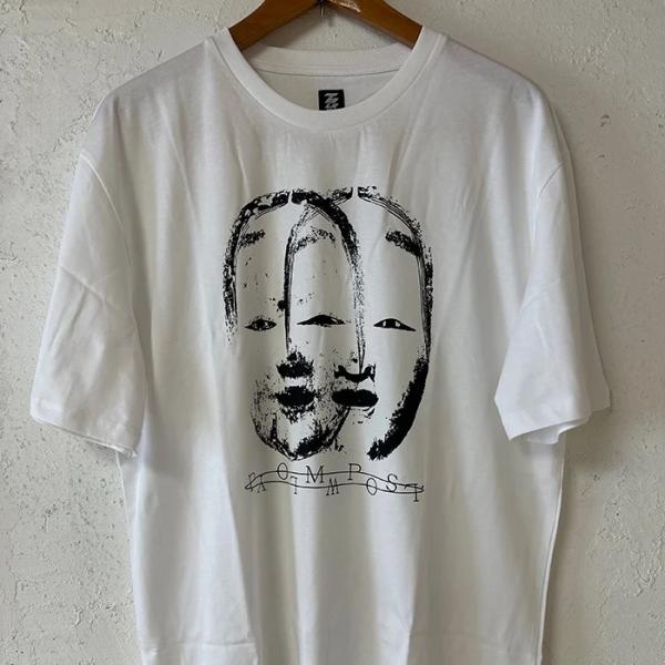 POMP SLOWLY ポンプスローリー KO-OMOTE Tシャツ 小面 オーガニックコットン ホワイト