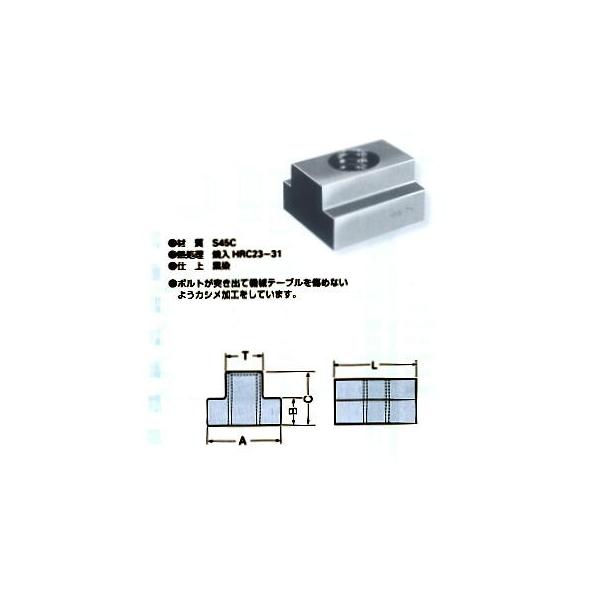 20個 2216TN Tスロットナット S45C製 黒色 2216-TN Tスロット