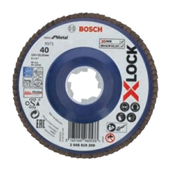 ボッシュ X-LOCK 研磨ディスク フラットタイプ ベスト 粒度40# 1枚入 2608619209 鉄・ステンレス用 外径125mm BOSCH ネコポス可 在庫