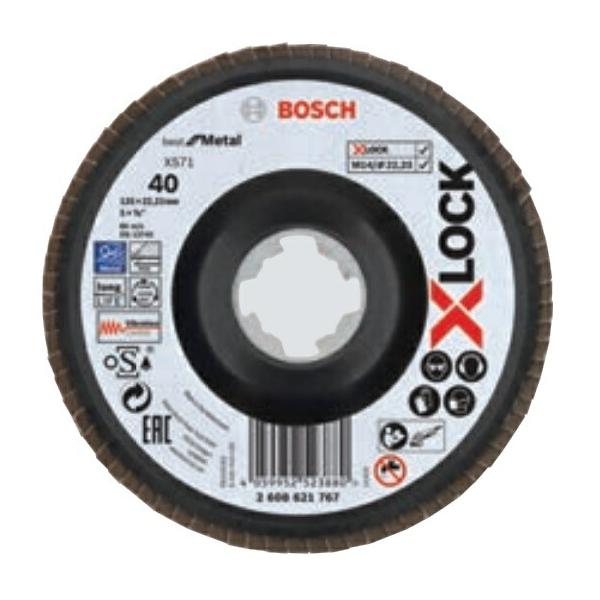 ボッシュ BOSCHX-LOCK 研磨ディスク(ベントタイプ)最高使用回転数 12250min-1■特 長ポリコットンにジルコニア砥粒の組み合わせで、焼けの無い研削研磨作業を長時間可能低振動で仕上げ作業に最適■用途鉄・ステンレス用※販売はタ...