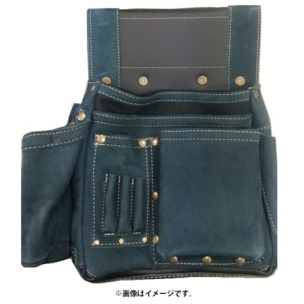 ANFANG ヌバック 四型釘袋 墨つぼホルダー付 ANF-3 藍色 材質:ヌバック