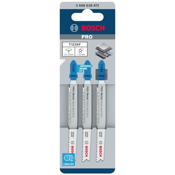 (ボッシュ) T-123XF PRO ジグソーブレード 入数3本 2608638472 金属用 T123XF BOSCH ネコポス可 New