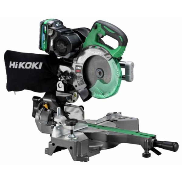 (HiKOKI) コードレス卓上スライド丸のこ C3606DRB(K)(XPSZ) バッテリBSL36A18BX+急速充電器+黒鯱チップソー ハイコーキ 日立 大型商品