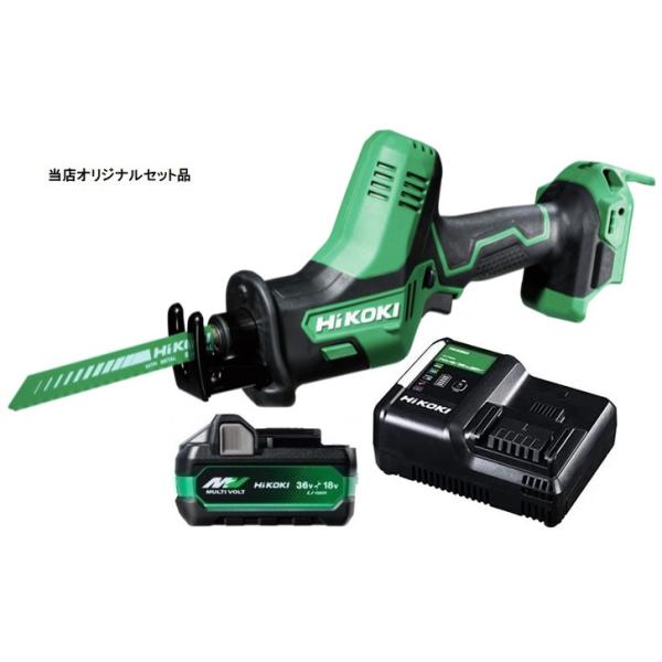 他サイト： HiKOKI コードレスセーバソー CR18DA(NN)+バッテリBSL36A18X+充電器UC18YDL2付 18V対応 ハイコーキ 日立 当店オリジナルセットの商品画像