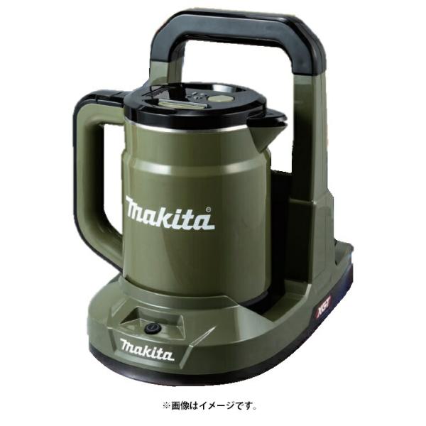 (マキタ) 充電式ケトル KT001GZO オリーブ 本体のみ 容量0.8L サイズ233x322x307mm 台座は持ち運びに便利なハンドル付 40Vmax対応 makita