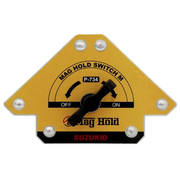 スター電器 マグホールドスイッチM P-734 幅120x奥行81x高さ36mm 溶接作業用 強磁力マグネット 磁力ON/OFFスイッチ式 Mag Hold SUZUKID 。