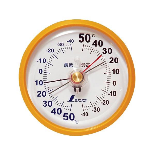 シンワ測定株式会社温度計 D-9 最高・最低 丸型 10cm製品コード：72715■特長・使用時間内での最高温度・最低温度及び現在温度を同時に測定できます。■仕様・精度 ±2℃・測定範囲 -40〜50℃・1目盛 2℃・本体サイズ φ106×...