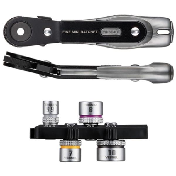 ベッセル(VESSEL)SLIM×60ギア ファインミニラチェット ベンドタイプ(ソケットビット4本付)TD-26B作業を快適にするミニラチェット軽い力でギアが利く！ ■特長1.空転トルクを最小限に抑えた精密設計！　ネジとラチェットが一緒に...