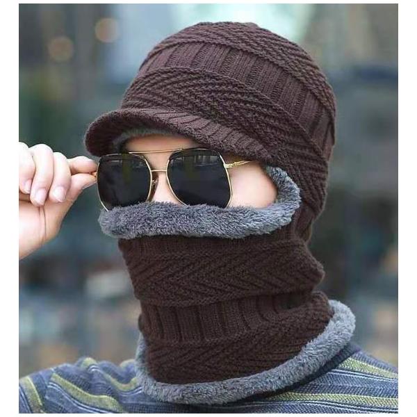 迅速発送 つば付き ニット帽 目出し帽 首も防風 雪 雨 ネック