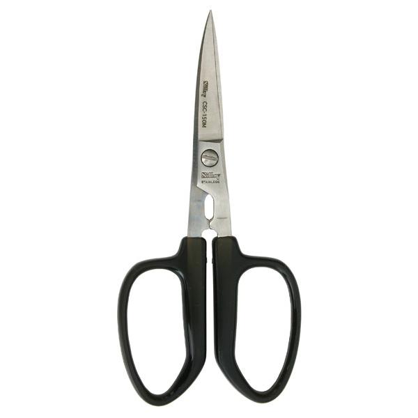 ●大きなハンドルで持ちやすく、切りやすいデザイン。●刃材料にはハイステンレス鋼（8A）を使用し、硬くこぼれにくい刃で堅いものでも簡単に切断可能です。●曲り刃なので曲がったところや細かい部分の作業がしやすく美しく仕上ります。●手芸、工作、ゴム...