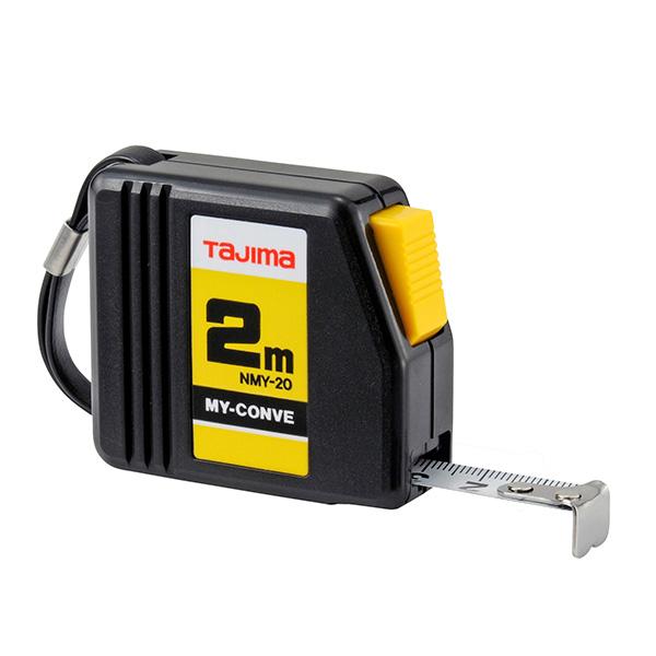 ボタンを押してテープを引き出し、離すと止まるストップタイプです。■仕様目盛仕様：メートル目盛、JIS1級テープ幅：13mmテープ長さ：2ｍストラップ付■材質テープ：SK85(旧SK5)バネ：SK85(旧SK5)ケース：ABS樹脂