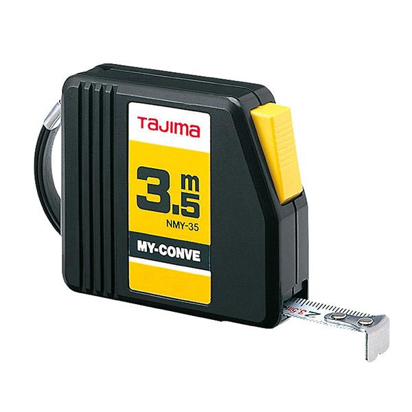 ボタンを押してテープを引き出し、離すと止まるストップタイプです。■仕様目盛仕様：メートル目盛、JIS1級テープ幅：13mmテープ長さ：3.5ｍストラップ付■材質テープ：SK85(旧SK5)バネ：SK85(旧SK5)ケース：ABS樹脂