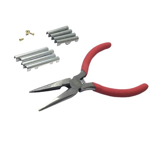 愛着のある大切な傘の骨が折れてしまったり、子供が傘の骨を折ってしまっても、これさえあれば大丈夫。節約上手な奥様の強い味方、傘もとどおりシリーズです。【仕様/規格】●バネ付ラジオペンチ125mm骨修理用金具・ピン●切断能力：リード線・細い針金...