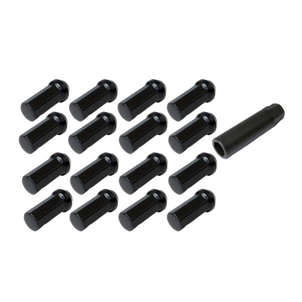 ホイールナット ロング 七角形 ロックナット 42mm 黒 協永産業 セット