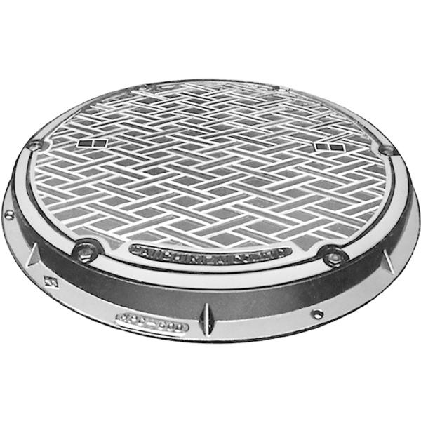 ♯Jyi08IZマンホールカバーメタルコレクション人気6種 マンホールカバー ボルトロック式 寸法600耐水圧防水型・防臭型（0.2