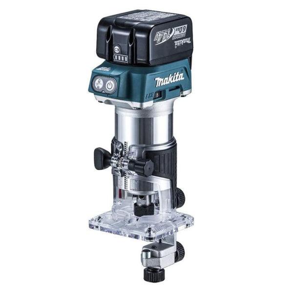 マキタ　１４．４Ｖ　充電式トリマ　ＲＴ４０ＤＲＧ　６．０Ａｈモデル■バッテリＢＬ１４６０Ｂ・充電器ＤＣ１８ＲＣ・プラスチックケース付従来のＡＣ機と比べ、作業スピードは約３０％ＵＰ↑コードレスだから、取り回しも軽快！コードの煩わしさもなく、仕...