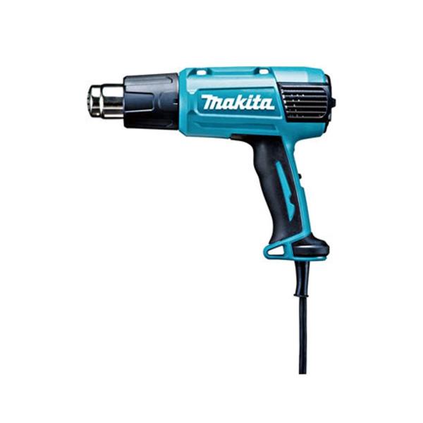 マキタ　ヒートガン　ＨＧ６０３１ＶＫ●軽量0.67Kgで扱いやすい！●9段階温度調整ダイヤル／スイッチ1：50〜350℃・スイッチ280〜550℃●縦置き可能●収納ケース付■ノズル（４種）・スクレーパ（2種）標準付属