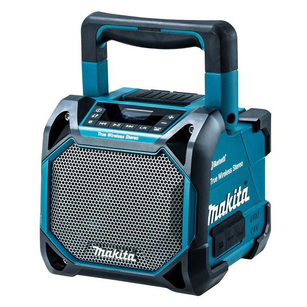マキタ　充電式スピーカー　ＵＳＢメモリ対応／液晶パネル付　ＭＲ２０２　（本体のみ）　バッテリ・充電器別売Bluetooth搭載●　ＡＣ１００Ｖ電源も対応●　スライド式リチウムイオン対応１０．８Ｖ〜１８Ｖ●　クリアな音質・迫力の重低音●　ＵＳ...