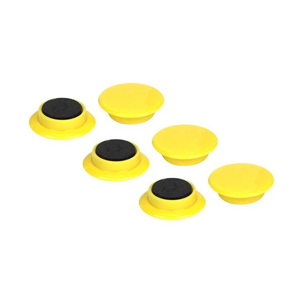 【特徴】ホワイトボード、キャビネット、冷蔵庫などのあらゆるスチール面に貼り付きます。【用途】事務所・工場・学校・ご家庭などでのメモ止めやマーキング。【仕様】●サイズ：直径30mm。●入数：6個。●色：イエロー。【サイズ】幅：30mm高さ：1...