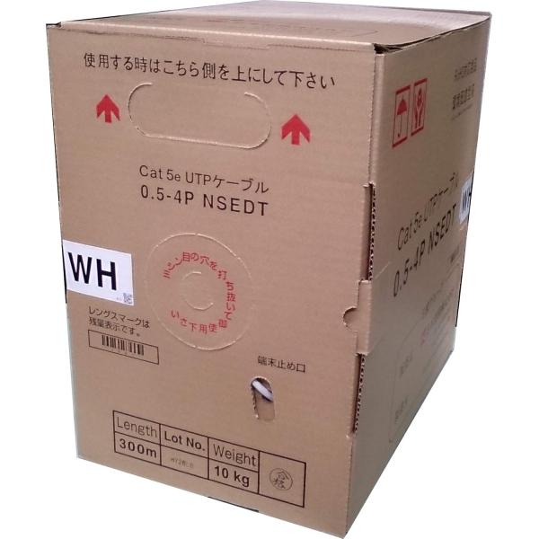 【送料無料】日本製線 0.5-4P NSEDT UTPケーブル WH（白） 日本製線 0.5-4P NSEDT 白 300m巻 Cat5e UTP LANケーブル : ツール