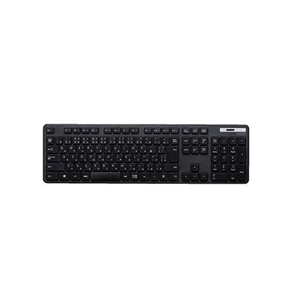他サイト： エレコム ワイヤレスキーボード メンブレン 薄型 フルキーボード テンキー ブラック TK-FDM110TXBKの商品画像