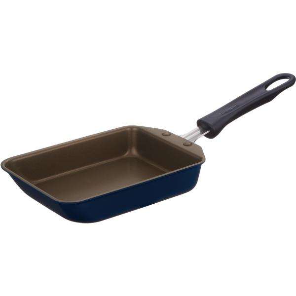 サーモス デュラブルシリーズ 玉子焼きフライパン 13cm ネイビー ガス火専用 焦げつきにくい 耐久性コーティング PFOA PFOS不使用 片手で軽々持てる