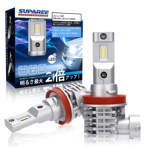 SUPAREE H8 H11 H16 led ヘッドライト 新車検対応 12V/24V車対応(ハイブリッド車・EV車対応) ホワイト 6500K フ