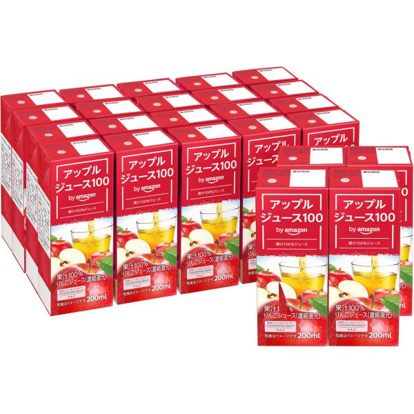 他サイト： アップル ジュース 100% 200ml×24本 ボトルの商品画像