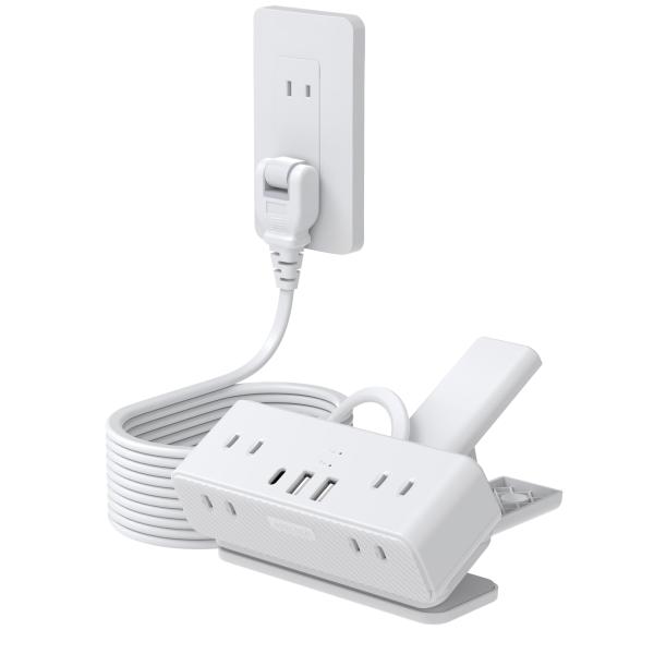 エムサイン(Mscien) 電源タップ クリップ 延長コード 5m usb付き 1個usb-c 2個usb-a 6個ac口 はさめる usb コンセ
